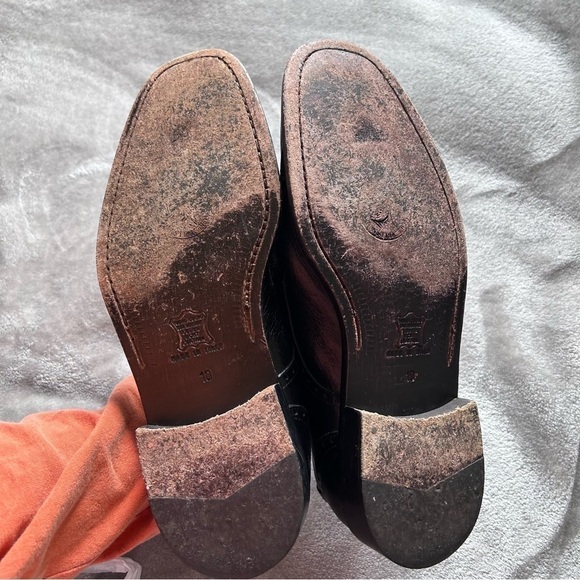 MARIO CALUGI Men’s Dress Shoes 10M Black Made in Italy Leather Dressy Oxfords - Picture 7 of 12